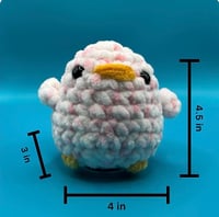 Image 2 of Fluffy Pink Duck Crochet Plush