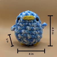 Image 3 of Fluffy Blue Duck Crochet Plush 