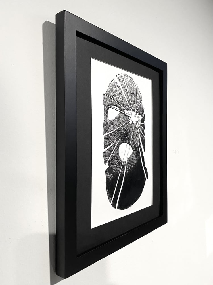 Image of 'shattered skimask' original collage