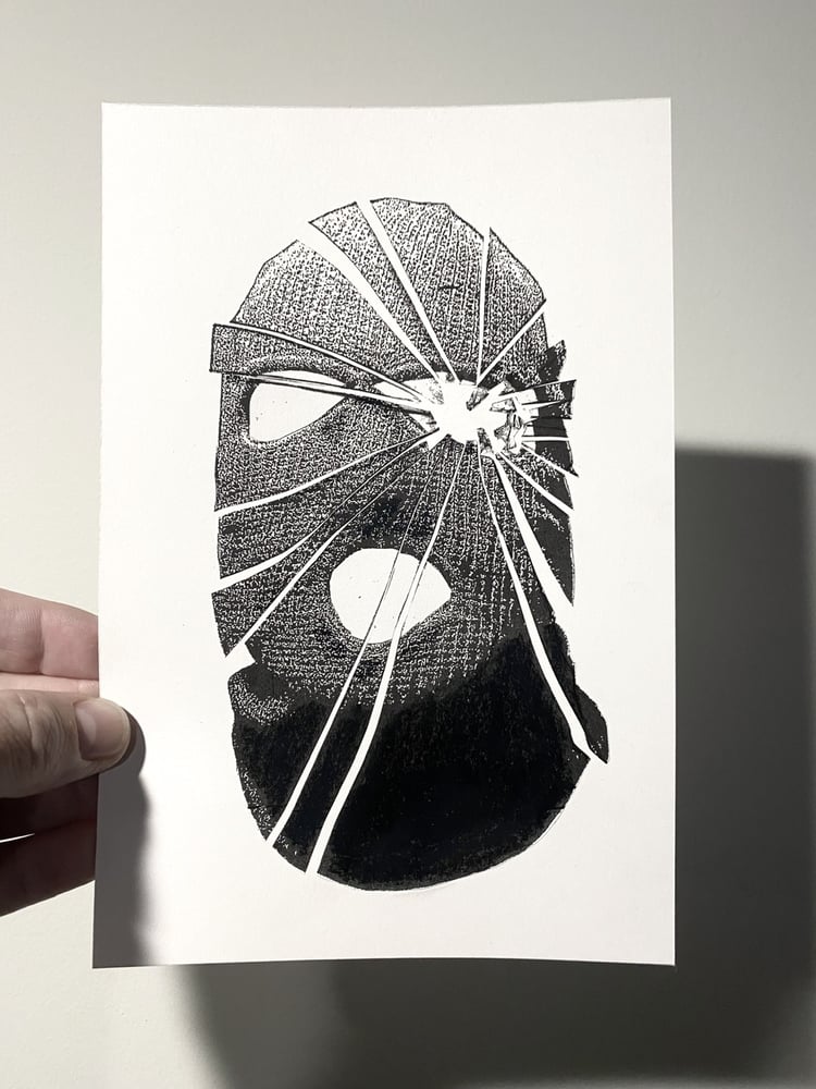 Image of 'shattered skimask' original collage