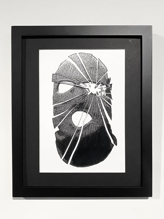 Image of 'shattered skimask' original collage