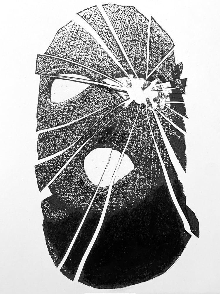 Image of 'shattered skimask' original collage