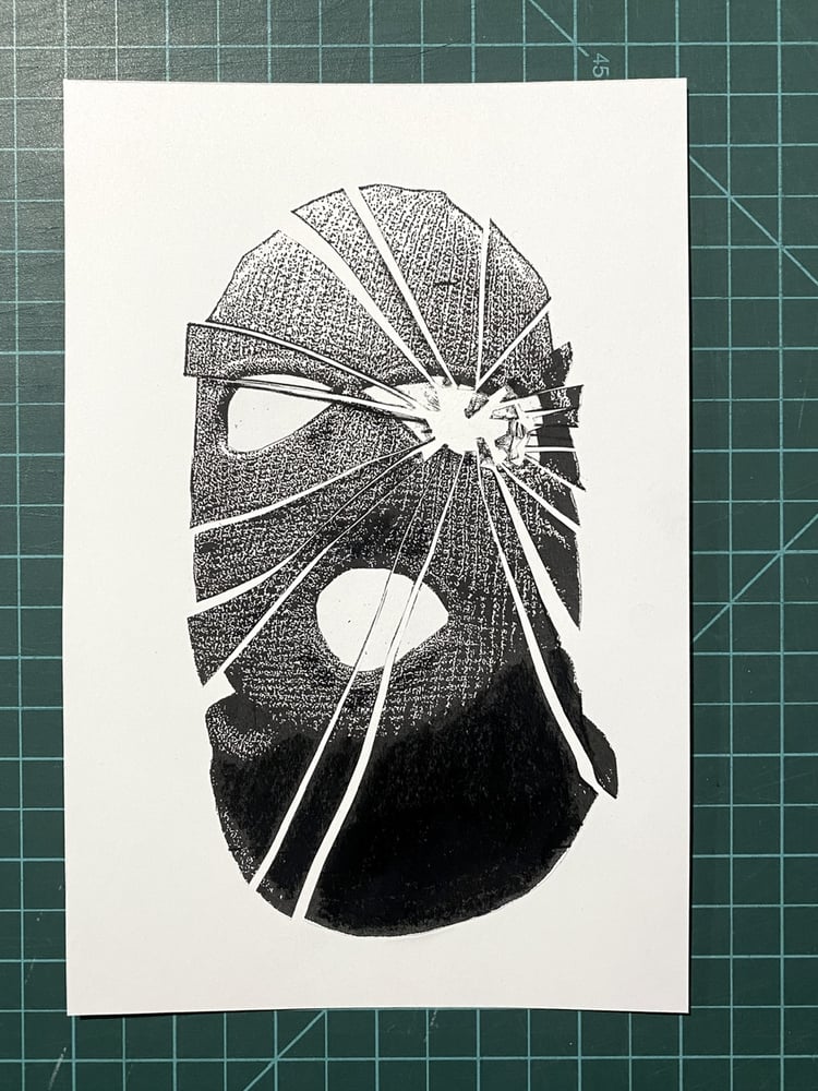 Image of 'shattered skimask' original collage