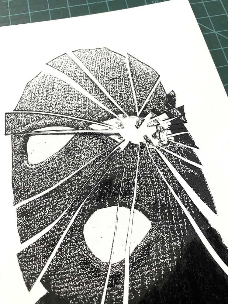 Image of 'shattered skimask' original collage