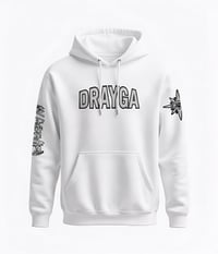 Image 2 of Drayga Star Trooper Hooded Pullover-White Hoodie.