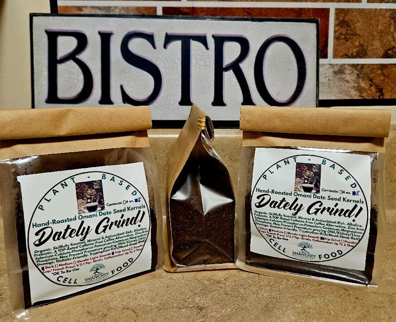 COFFEE ALTERNATIVES: RAMÓN CALM! FIGLY YOURS! DATELY GRIND! DANDETOX! DANDETOX BLUE!