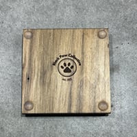 Image 4 of Hardwood Coaster Set Retro Flower 3