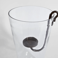 Image 8 of Curved Iron Glass Hurricane Candle Holder