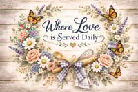 Image 2 of Where Love Is Served Daily 11x8in Tempered Glass Cutting Board