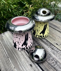 Image 4 of **SHIPS WEEK OF 3/30*** Graveface Museum FINALLY 24oz UFO Ceramic Mug in Tractor Beam Yellow 