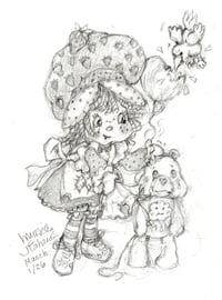 Image 2 of Original Drawing "Empath" Strawberry & Grumpy Bear