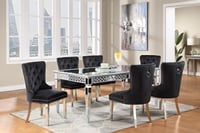 Image 2 of UNi-D082 / TABLE 4 - 6 X  VELVET SIDE CHAIRS SET