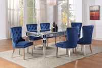 Image 4 of UNi-D082 / TABLE 4 - 6 X  VELVET SIDE CHAIRS SET