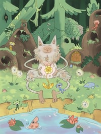 Image 1 of a gardener in the forest print