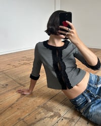 Image 4 of STRIPED RUFFLE TOP