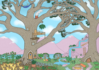 Image 1 of Tree Village print
