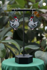 Image 2 of Stardew Valley Void Chicken Beaded Earrings