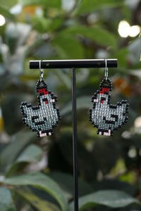 Image 1 of Stardew Valley Void Chicken Beaded Earrings