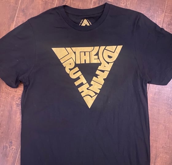 Image of Reverse Triangle Logo on Black T-Shirt
