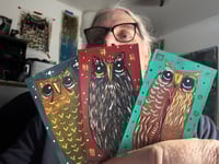 Tiny Free Verse Owls / 3-Piece Micro Art Set & Zine Series, Vol. 2 / #32 of 65