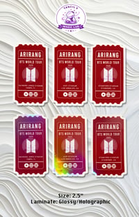 Image 2 of BTS Arirang Tour Ticket Sticker Freebies - Customizable City