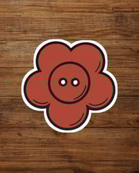 Image 1 of Die-cut sticker flower button 