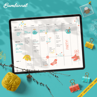 Image 1 of Digital Hand-Painted Cottage Stickers – Cozy Winter Illustratrations