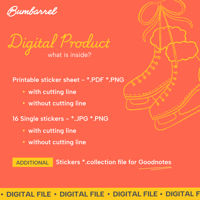 Image 4 of Digital Hand-Painted Cottage Stickers – Cozy Winter Illustratrations