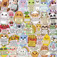 Image 1 of 120PCS Positive Affirmation Stickers – Cute Animal & Food Pun Vinyl Stickers