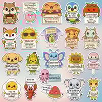 Image 5 of 120PCS Cute Animal & Food Affirmation Stickers, Waterproof Funny Motivational Stickers