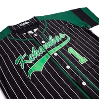 Image 3 of G-BABY PINSTRIPE BASEBALL JERSEY (BLACK)