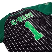 Image 4 of G-BABY PINSTRIPE BASEBALL JERSEY (BLACK)