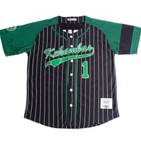 Image 1 of G-BABY PINSTRIPE BASEBALL JERSEY (BLACK)