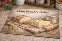 Image 1 of Daily Bread Loaf 11x8in Tempered Glass Cutting Board