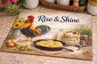 Image 1 of Rise And Shine 11x8in Tempered Glass Cutting Board