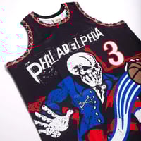 Image 2 of BRAND X PHILADELPHIA THE ANSWER BASKETBALL JERSEY (BLACK)