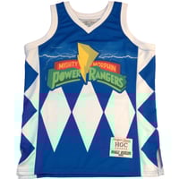 Image 1 of POWER RANGERS BASKETBALL JERSEY (BLUE)