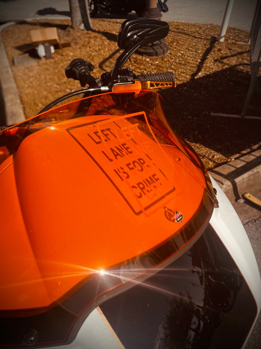 Image of Left Lane Is For Crime REVERSED inner windshield decals