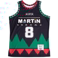 Image 1 of MARTIN TRIBAL SATIN JERSEY BLACK