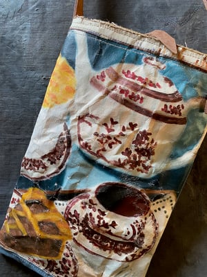 Image of one of a kind painting bag - tea time