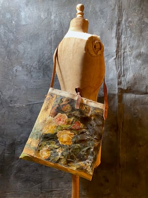 Image of one of a kind painting bag - english rose