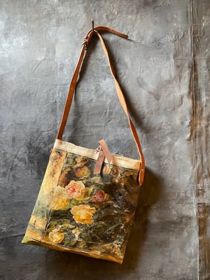 Image of one of a kind painting bag - english rose
