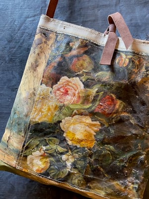 Image of one of a kind painting bag - english rose