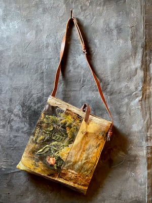 Image of one of a kind painting bag - english rose