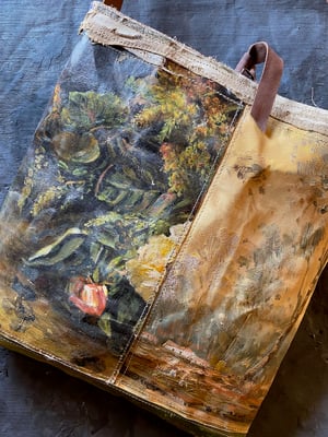 Image of one of a kind painting bag - english rose