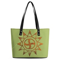 Image 2 of HVSHI HAPPINESS Faux Leather Zip Tote