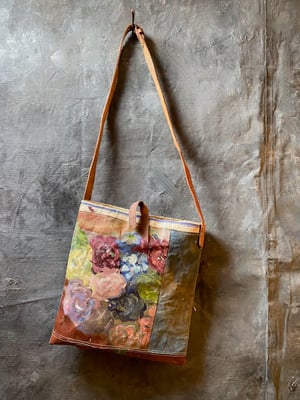 Image of one of a kind painting bag - cabbage rose