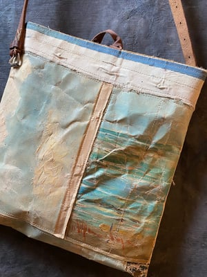 Image of one of a kind painting bag - seaside