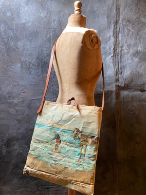 Image of one of a kind painting bag - seaside