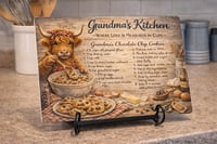 Image 1 of Highland Cow Grandmas Cookies 11x8in Tempered Glass Cutting Board
